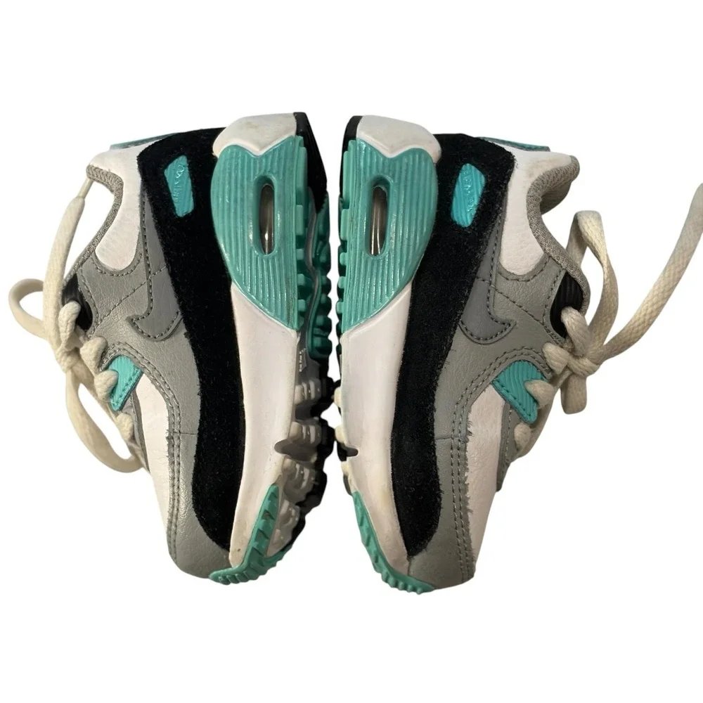 Nike Air Max 90 Toddler 4C White Aurora Green Grey CD6868-102 Sneaker‎
